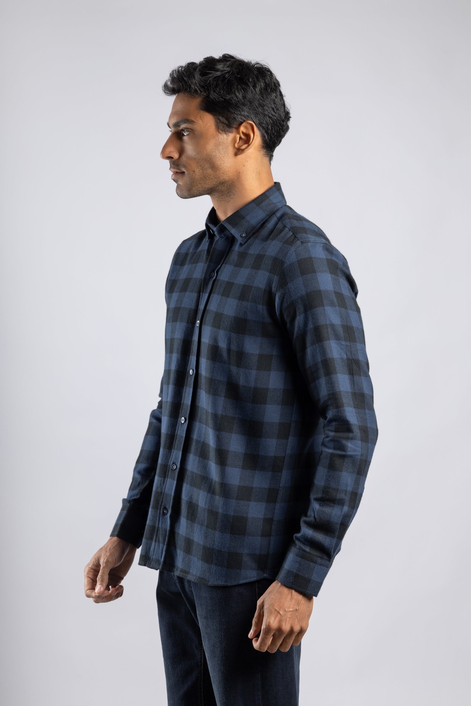 Checkered Long Sleeves Cotton Shirt