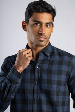 Checkered Long Sleeves Cotton Shirt