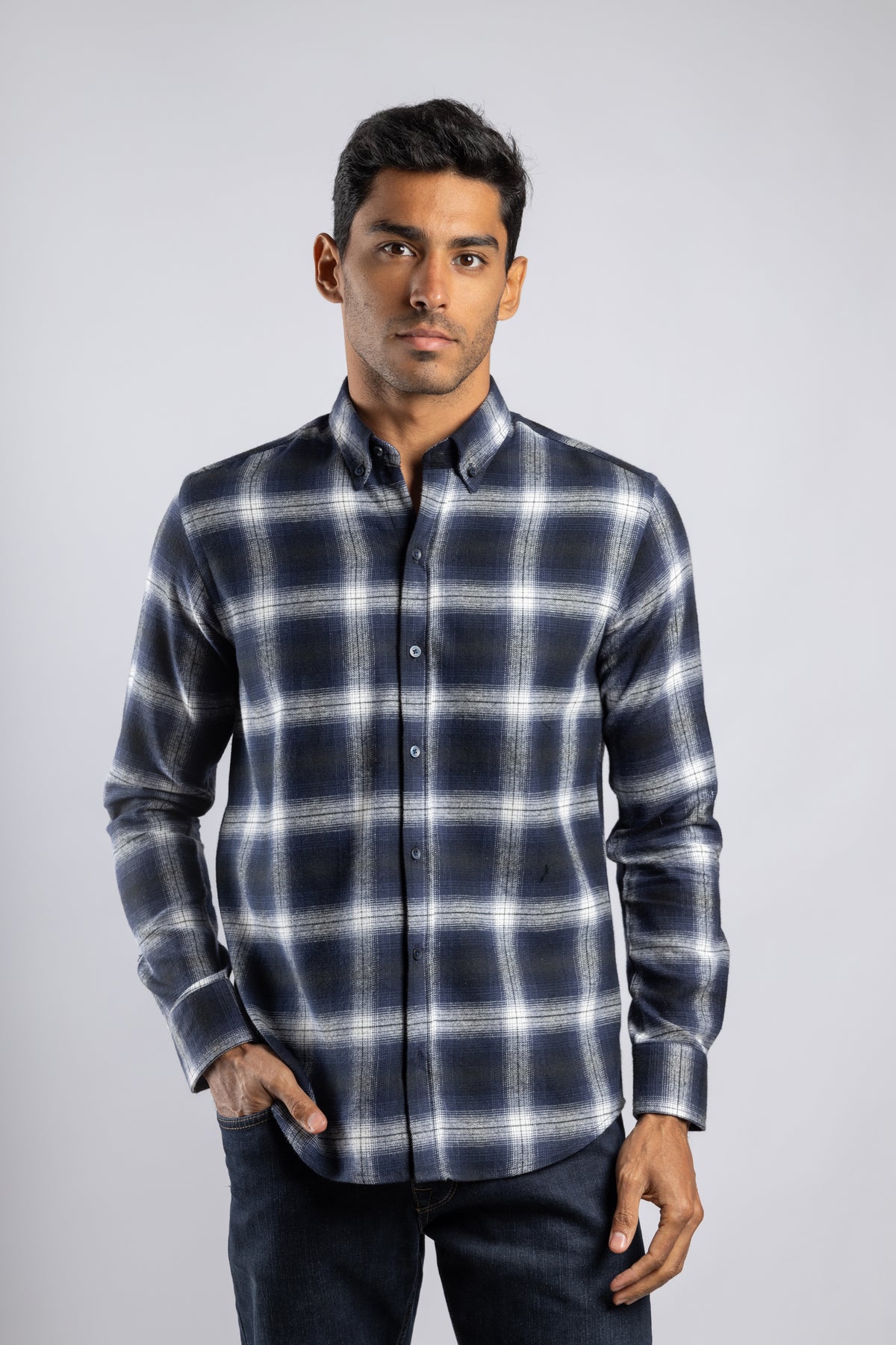 Checkered Long Sleeves Cotton Shirt