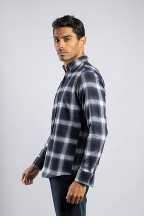 Checkered Long Sleeves Cotton Shirt