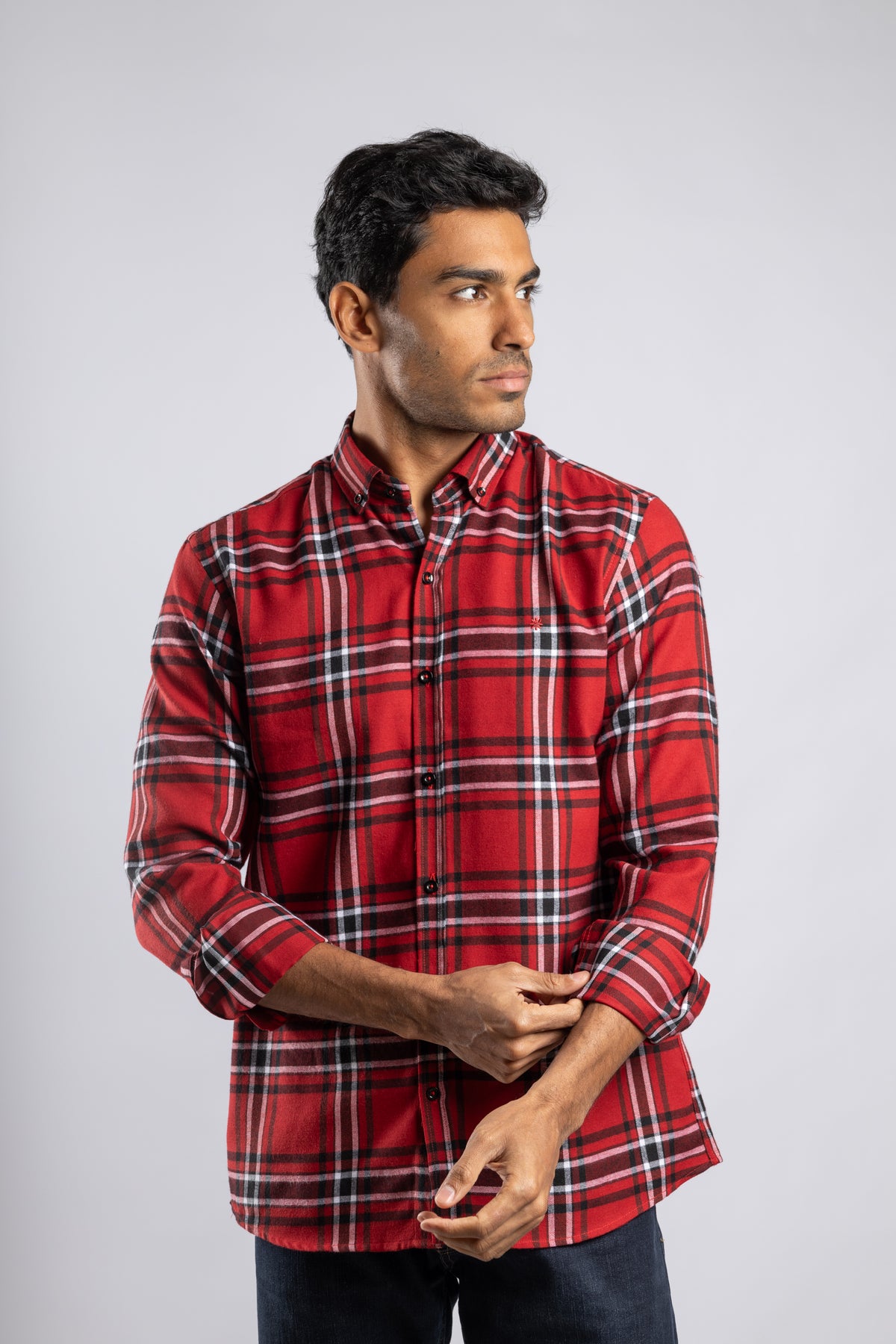 Checkered Long Sleeves Cotton Shirt