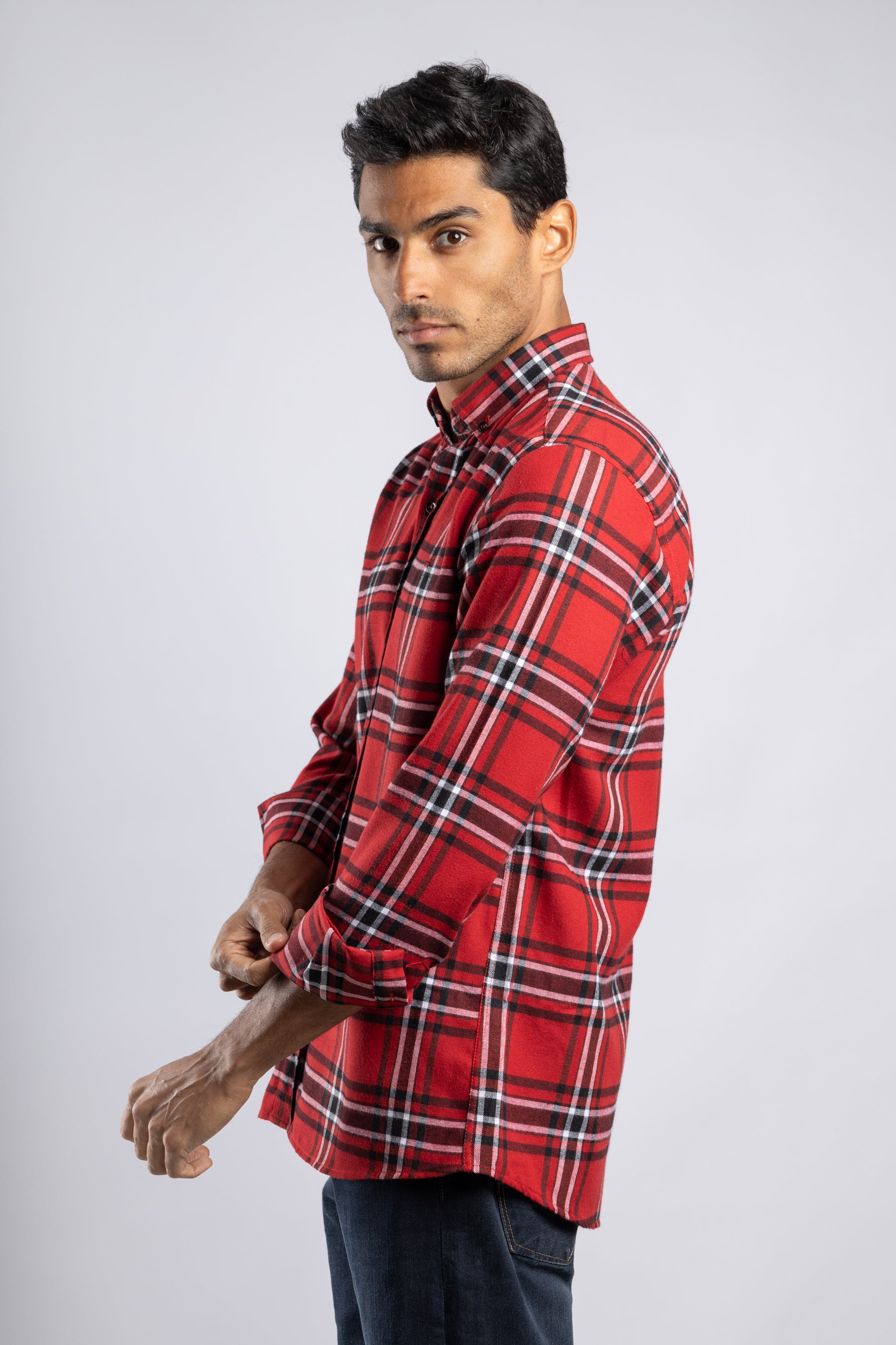 Checkered Long Sleeves Cotton Shirt