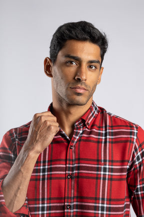 Checkered Long Sleeves Cotton Shirt