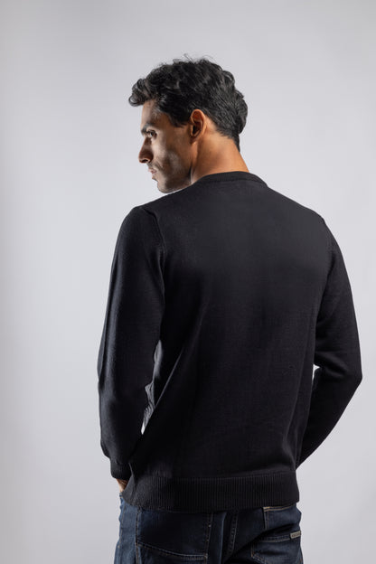 Black High Neck knitted Pullover