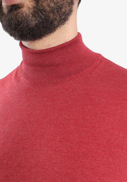 Burgundy Half Collar Cotton Basic Plain Pullover