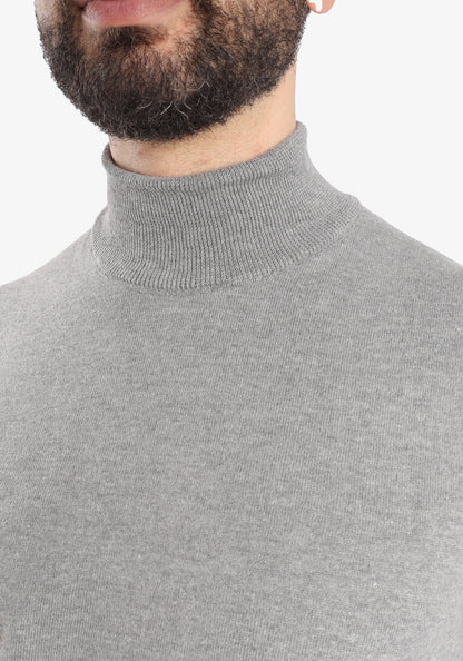 Light Gray Half Collar Cotton Basic Plain Pullover