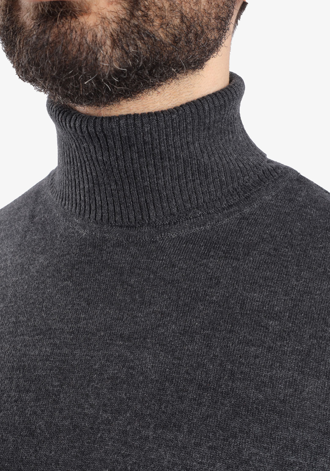 Black High Collar Cotton Basic Plain Pullover