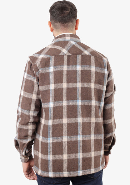 Brown Checkered Overshirt