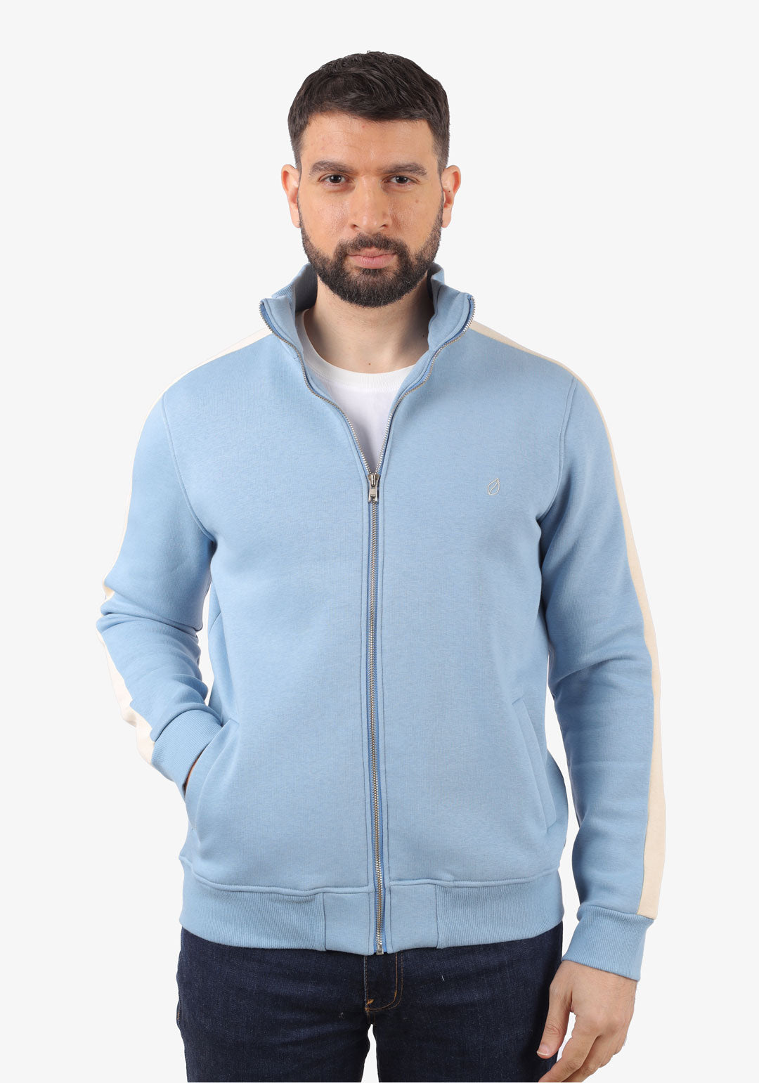 Baby-Blue Zipper Sweatshirt