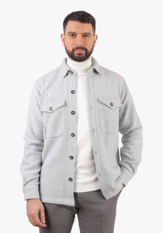 Gray Plain Overshirt