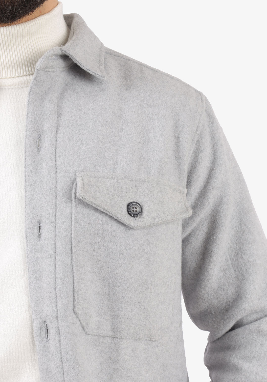Gray Plain Overshirt