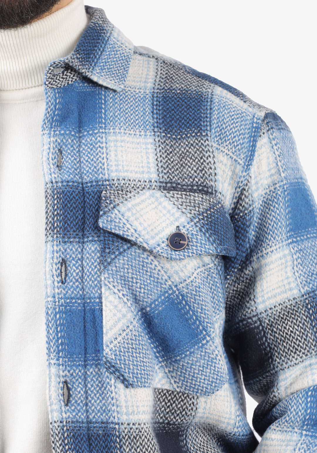 Checkered Overshirt with Fur Lining