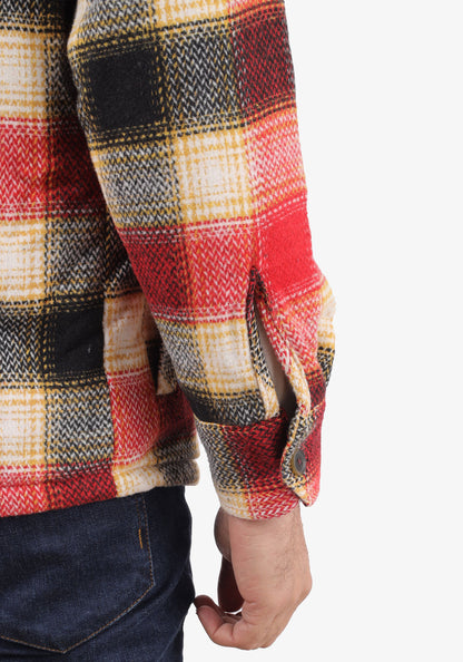 Checkered Overshirt with Fur Lining