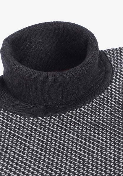Black High Collar Polyamide Pullover