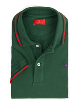 Olive Green Striped Polo