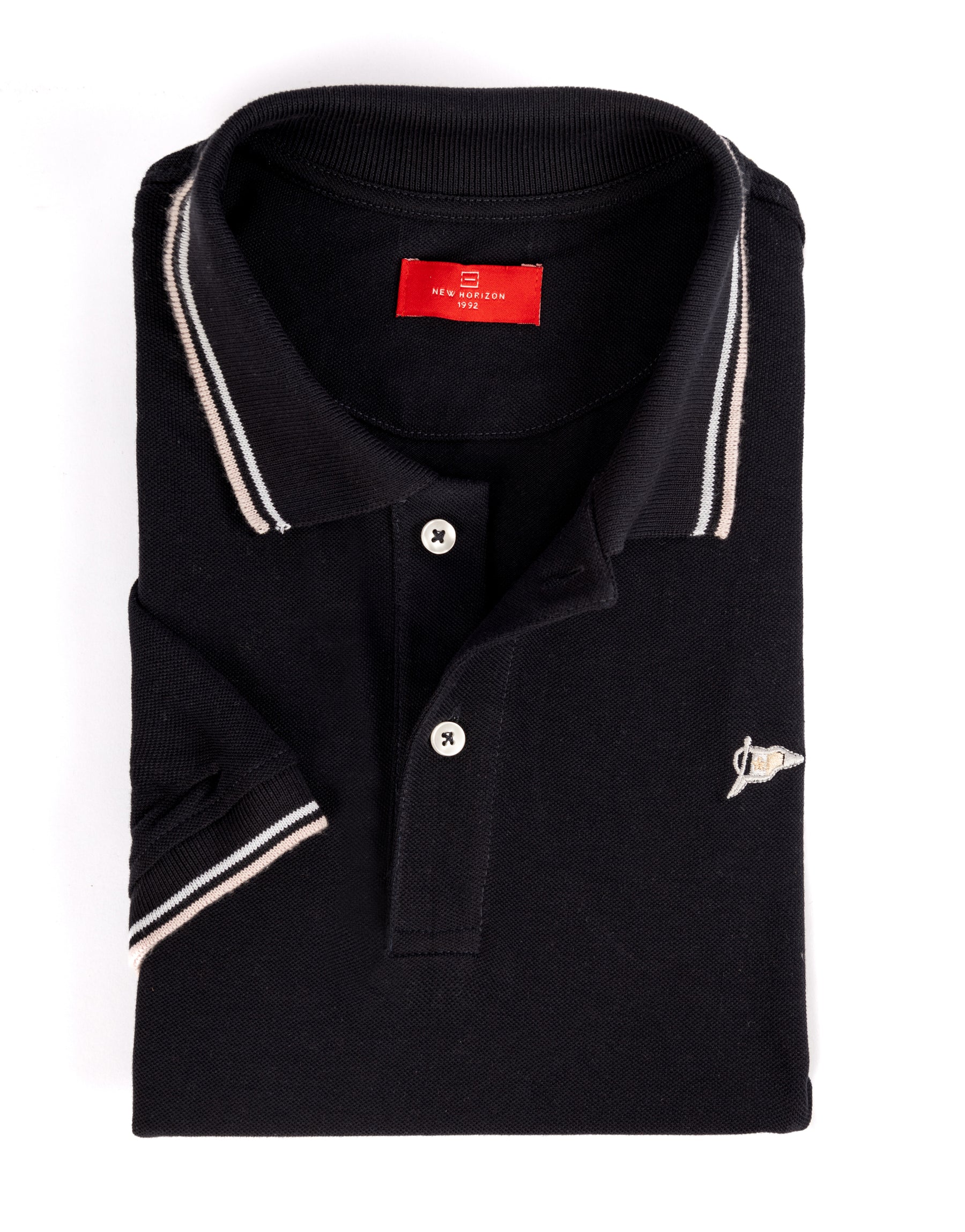 Black Striped Polo