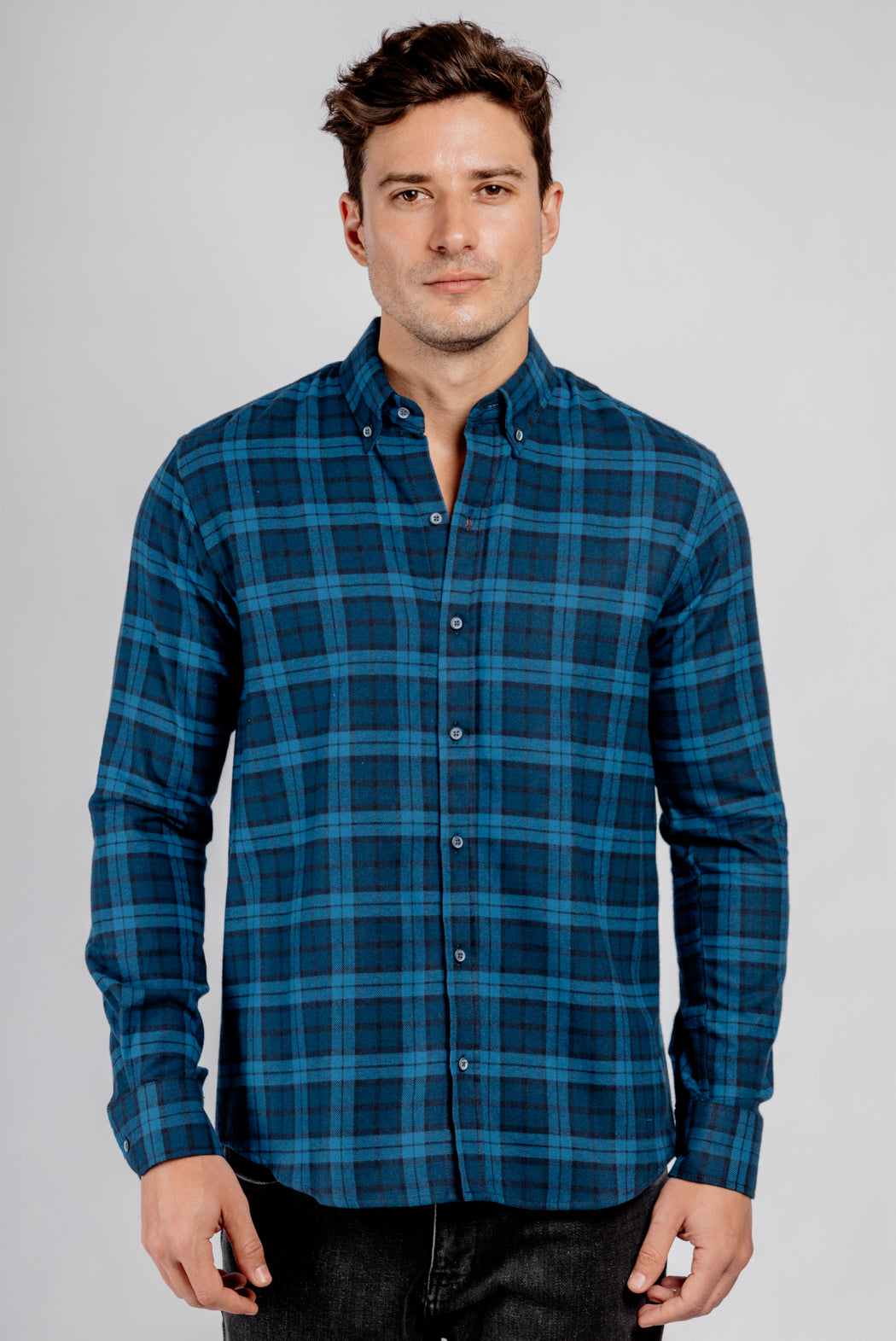 Checkered Long Sleeves Cotton Shirt