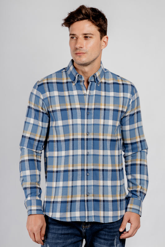 Checkered Long Sleeves Cotton Shirt