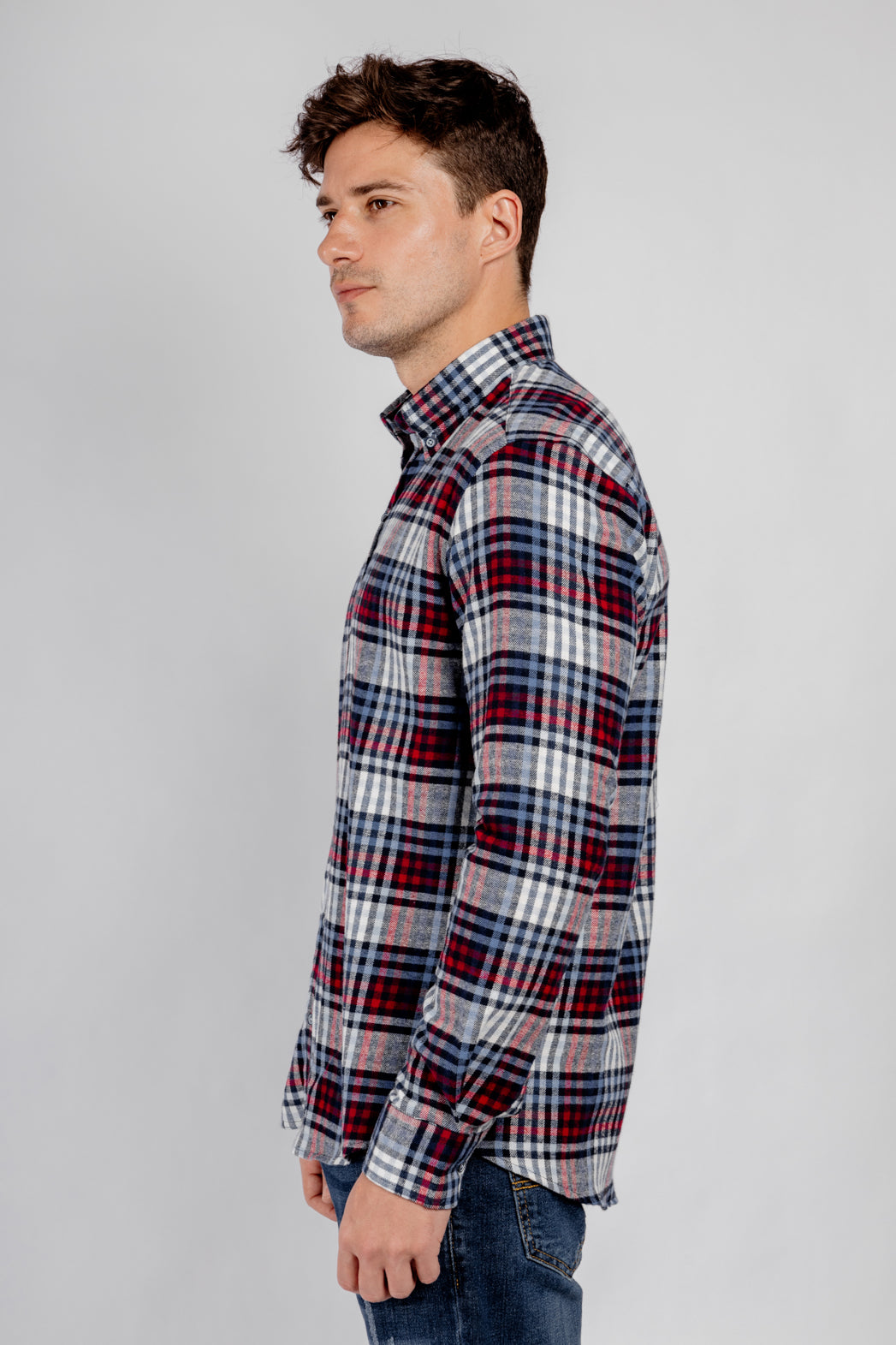 Checkered Long Sleeves Cotton Shirt