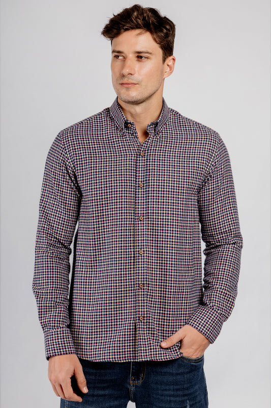 Checkered Long Sleeves Cotton Shirt