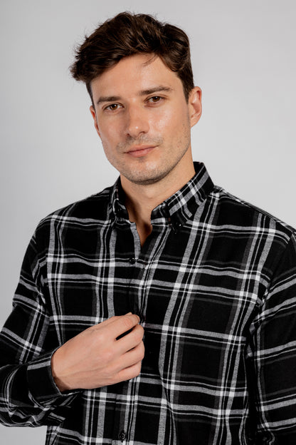 Checkered Long Sleeves Cotton Shirt