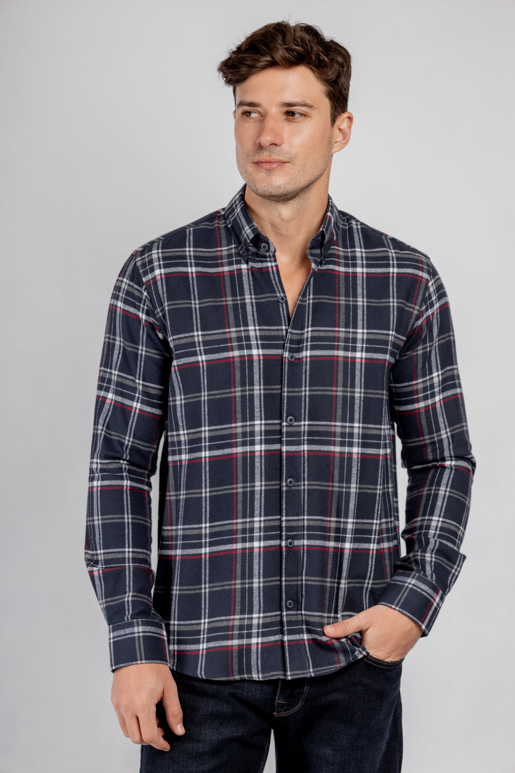 Checkered Long Sleeves Cotton Shirt