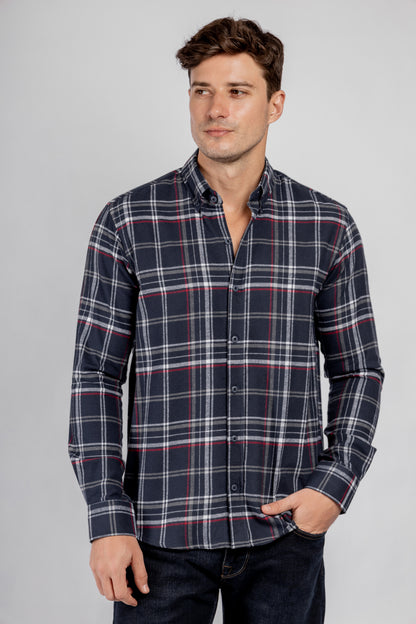 Checkered Long Sleeves Cotton Shirt