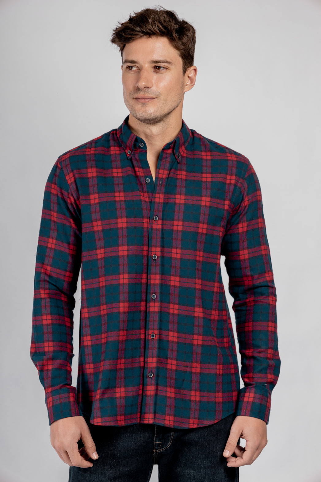 Checkered Long Sleeves Cotton Shirt