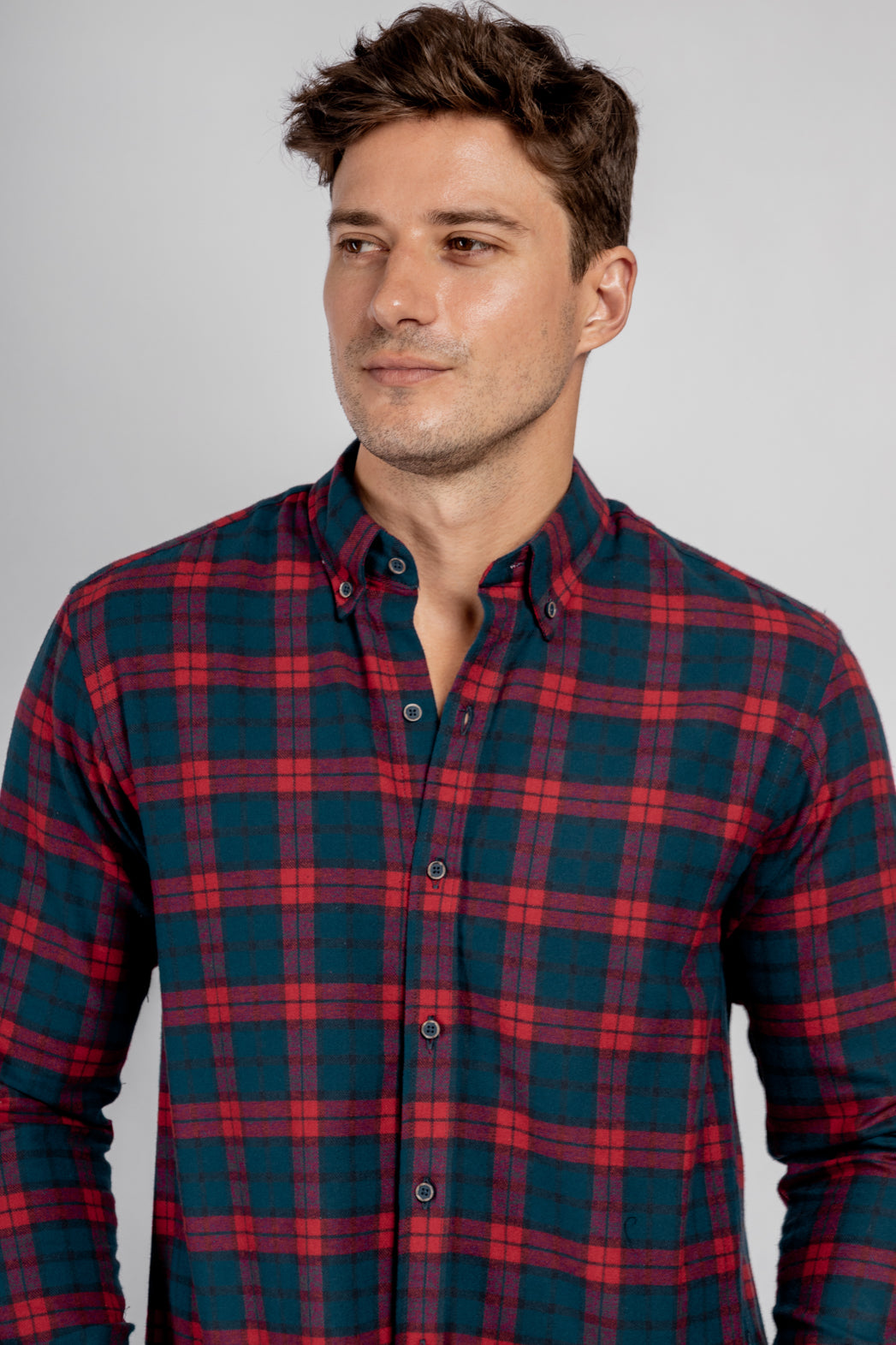 Checkered Long Sleeves Cotton Shirt