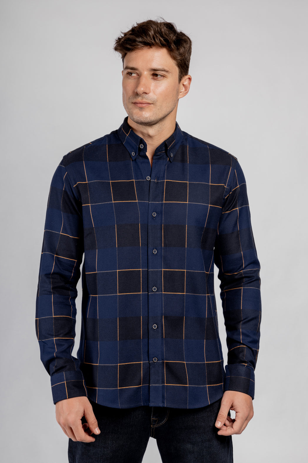 Checkered Long Sleeves Cotton Shirt