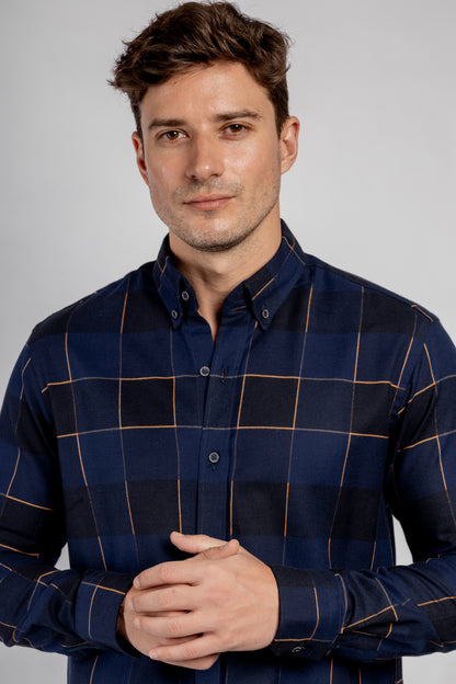 Checkered Long Sleeves Cotton Shirt