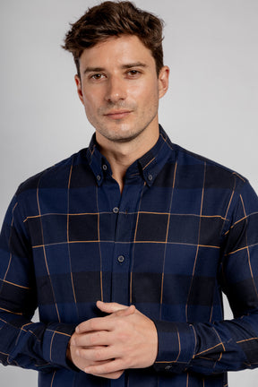 Checkered Long Sleeves Cotton Shirt