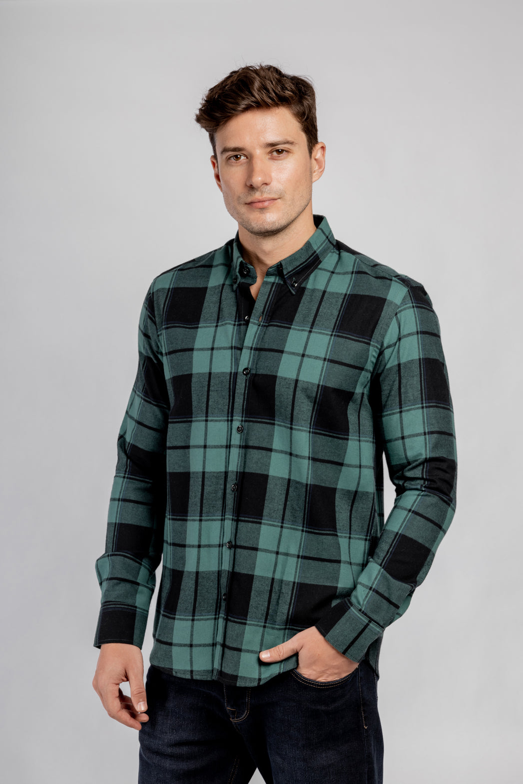 Checkered Long Sleeves Cotton Shirt