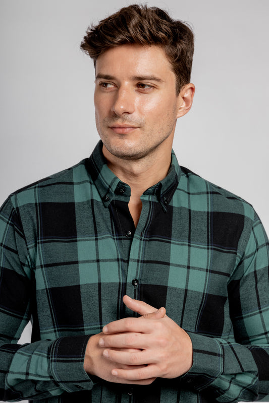 Checkered Long Sleeves Cotton Shirt