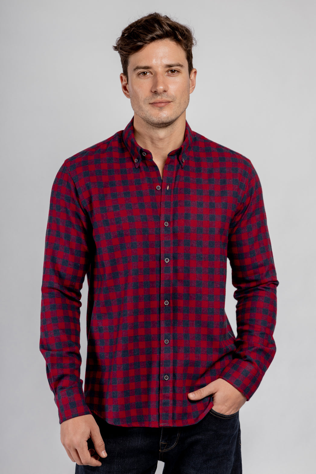 Checkered Long Sleeves Cotton Shirt