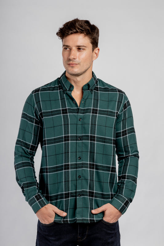 Checkered Long Sleeves Cotton Shirt