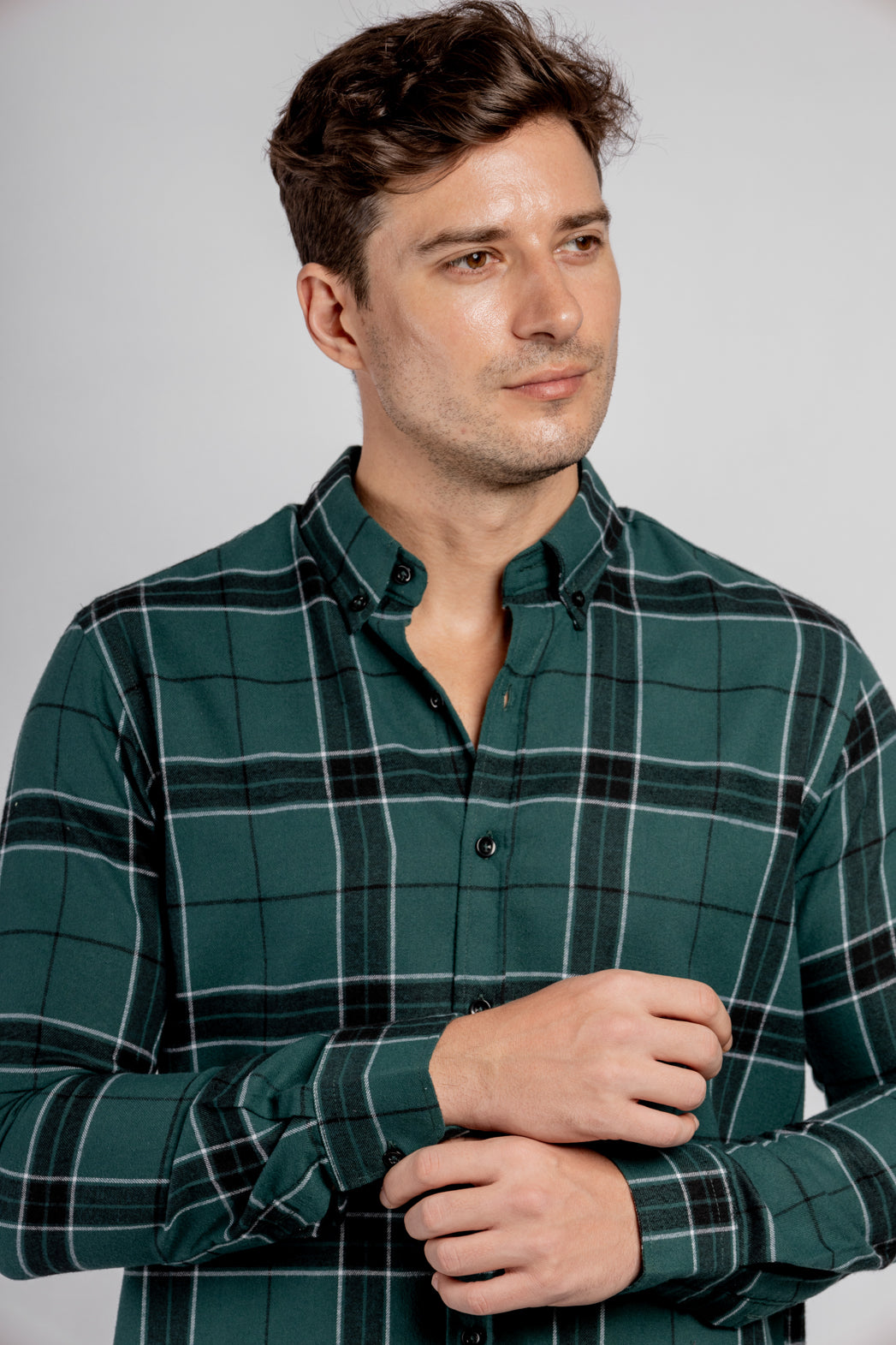 Checkered Long Sleeves Cotton Shirt