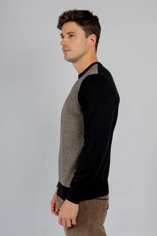 Dark Earth Brown Crew Neck Pullover