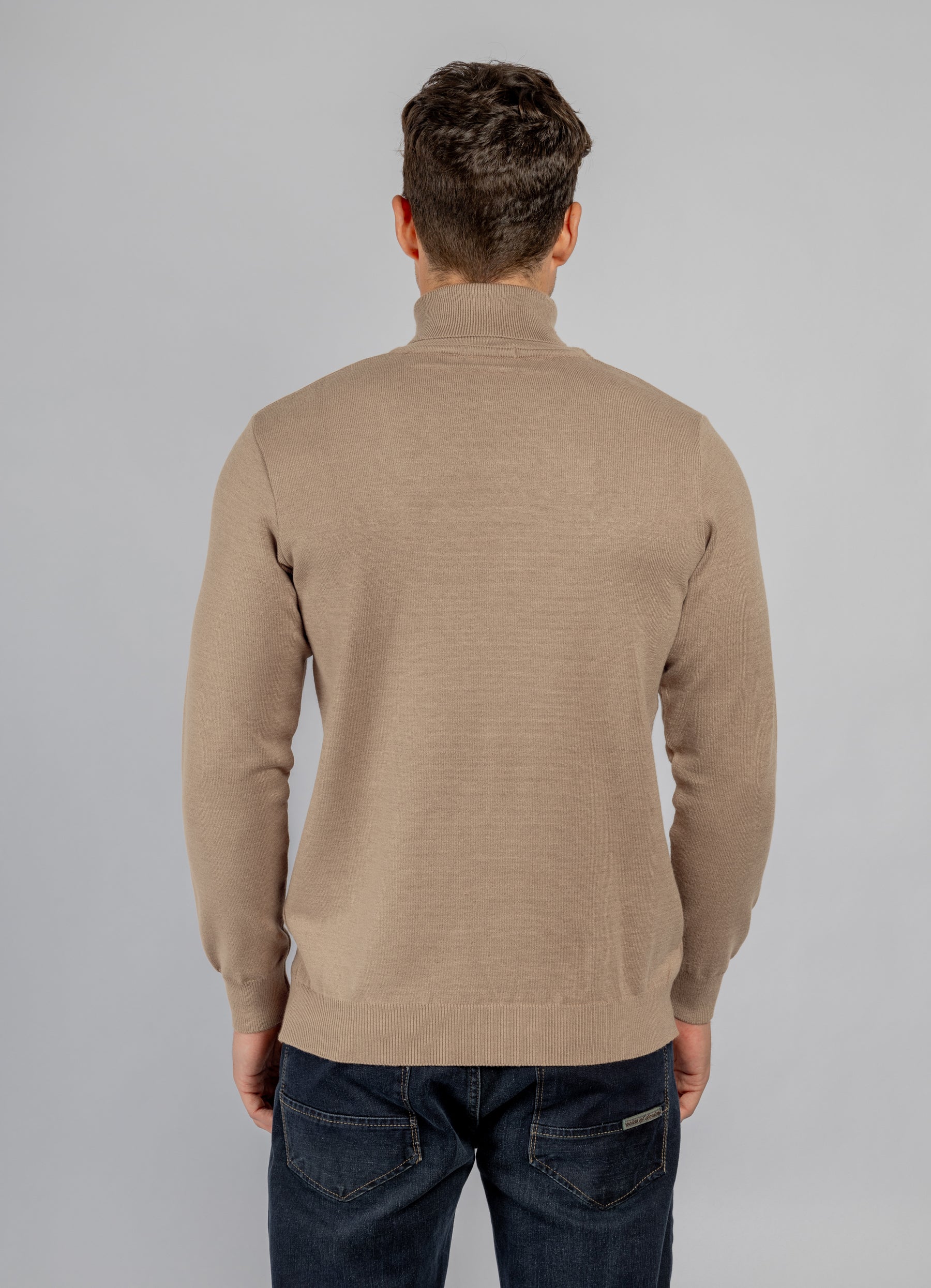 Beige High Collar Pullover