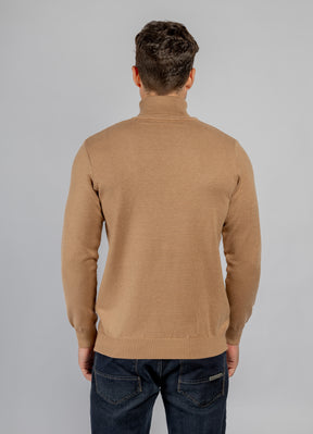 Dark Beige High Collar Pullover