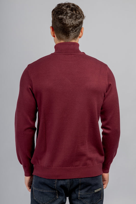 Burgundy High Collar Pullover