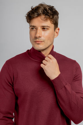 Burgundy High Collar Pullover