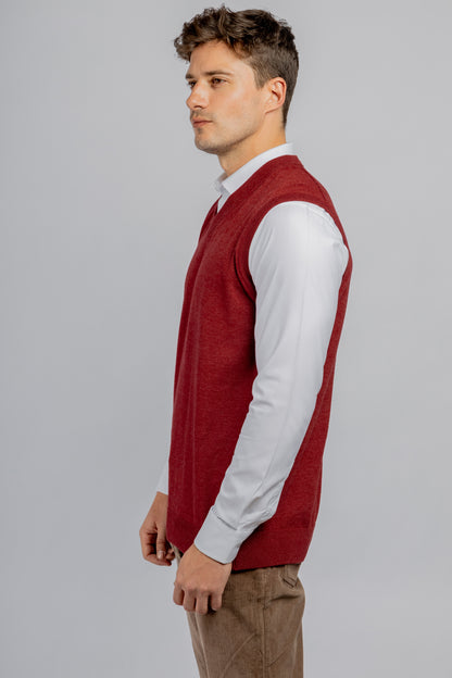 Burgundy knitted vest