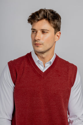 Burgundy knitted vest