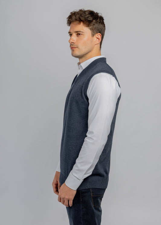 Navy knitted vest