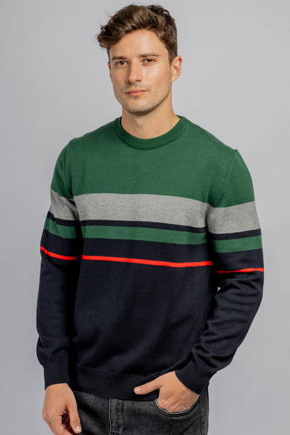 Olive Crew Neck Cotton Pullover