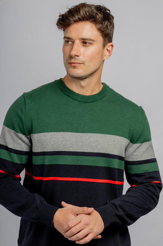 Olive Crew Neck Cotton Pullover