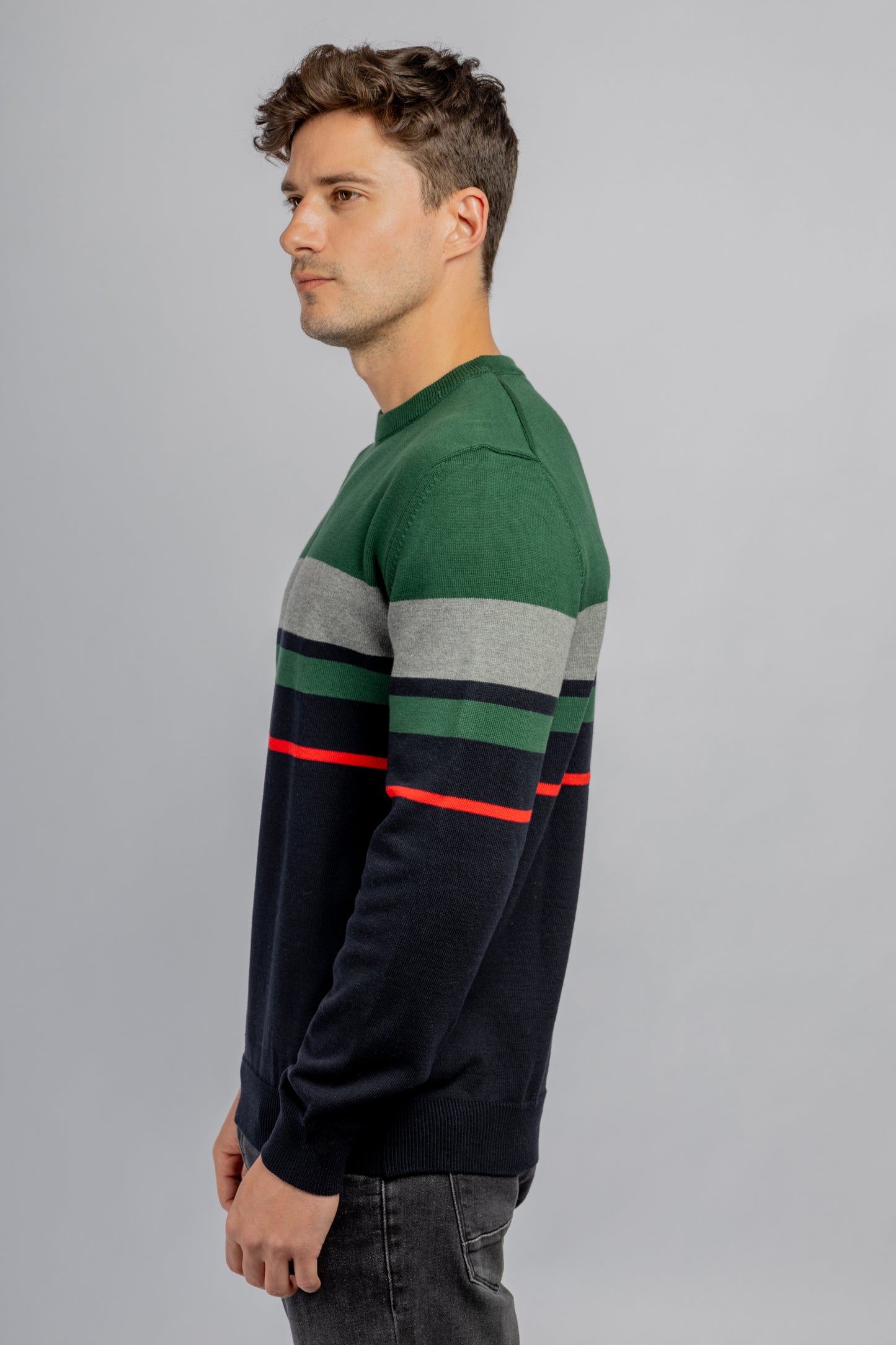 Olive Crew Neck Cotton Pullover