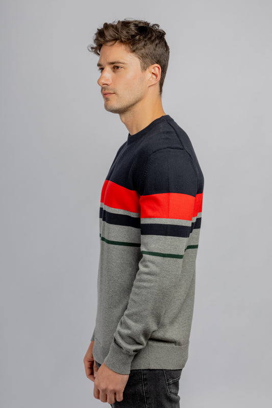 Navy Crew Neck Cotton Pullover