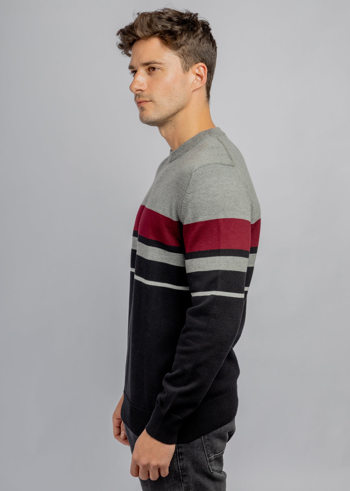 Light Grey Crew Neck Cotton Pullover